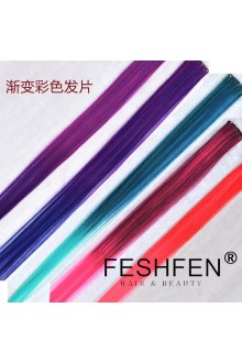 FESHFEN漸變色假發片彩色女款一片式挑染接發無痕彩發片直發頭發
