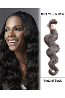18” Natural Black Body Wave Brazilian Remy Hair Weave Weft Human Hair Extensions